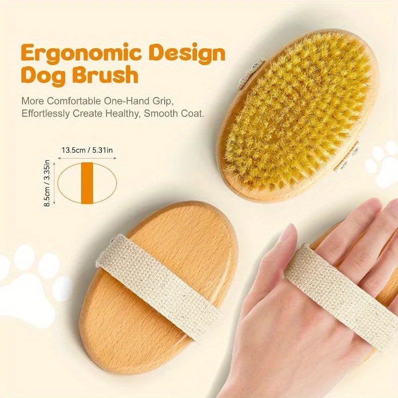 Professional Grooming Brush for Short-Haired Dogs Non-Slip Handle Gentle Grooming Reduces Shedding Pet Grooming Tool