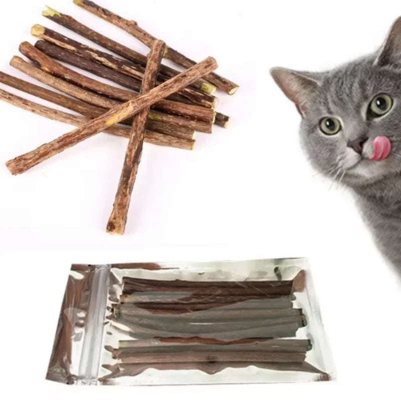 Silvervine Sticks for Cats Natural Catnip Chew Sticks Teeth Molar Chewing Toys for Cat Kitten Kitty Gifts