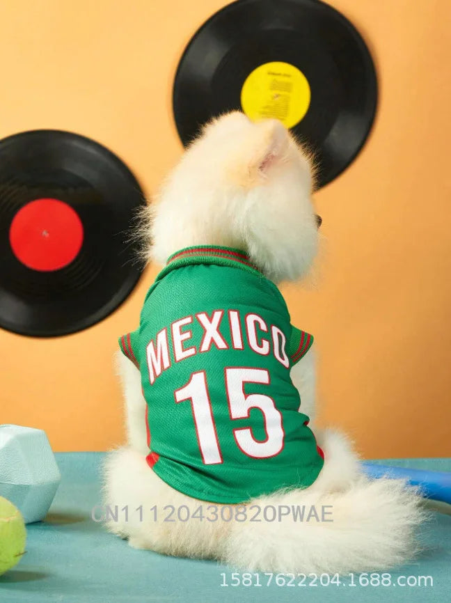 Dog Basketball Jersey Clothes Boy Girl Dog Pet Vest Clothes Puppy Shirt Apparel Cute Outfit Summer T-shirt for All Breeds XS-2XL