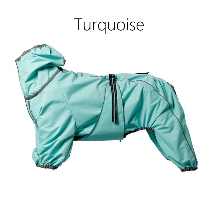 Dog Raincoat for Large Dogs Soft Breathable Snow-Proof Windproof Pet Rain Jacket Safety Waterproof Outdoor Dog Coat with Legs