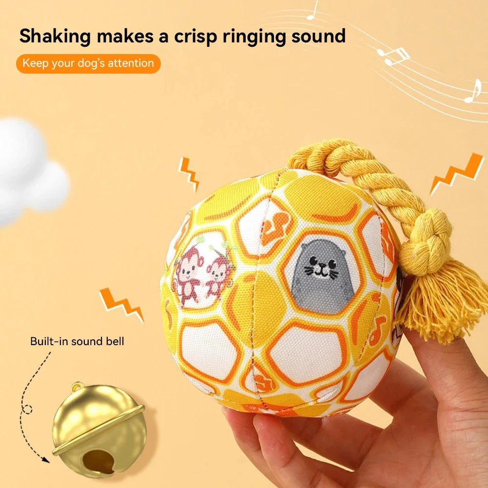 Dog Soccer Ball Outdoor Dog Toys Soft Elastic Toy Ball Soft Gentle Giggle Ball Dog Balls With Cotton Rope For Large Dogs Indoor