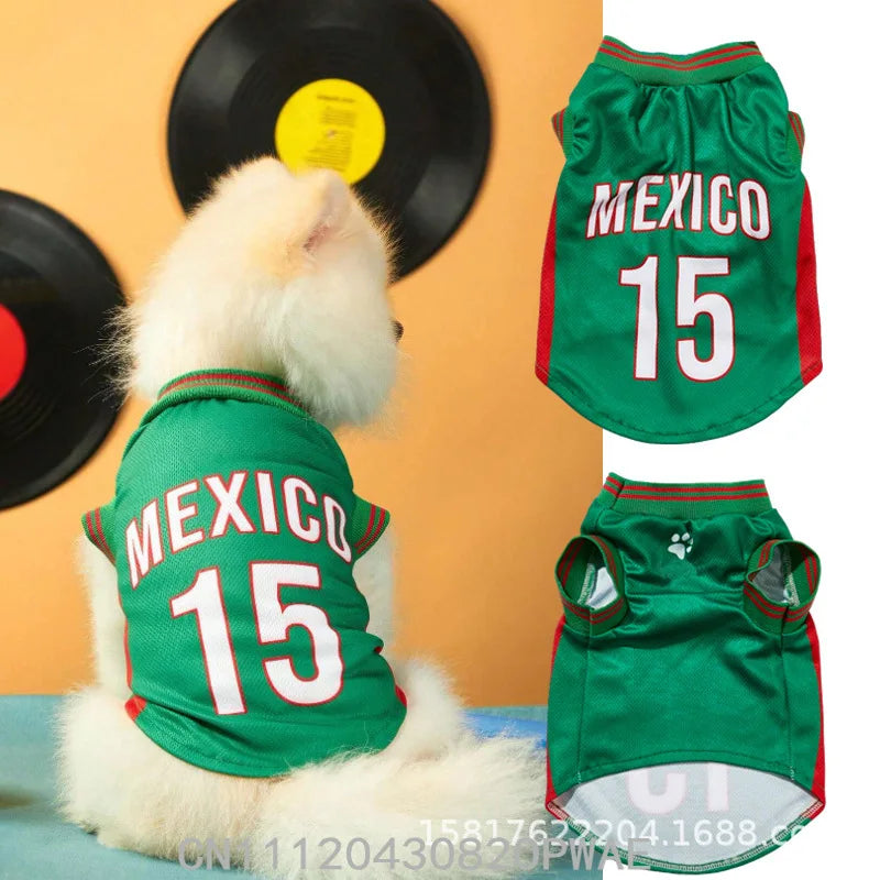 Dog Basketball Jersey Clothes Boy Girl Dog Pet Vest Clothes Puppy Shirt Apparel Cute Outfit Summer T-shirt for All Breeds XS-2XL