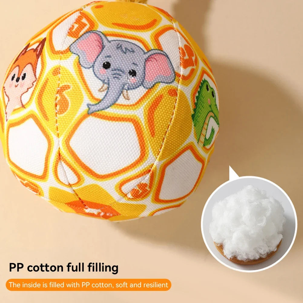 Dog Soccer Ball Outdoor Dog Toys Soft Elastic Toy Ball Soft Gentle Giggle Ball Dog Balls With Cotton Rope For Large Dogs Indoor