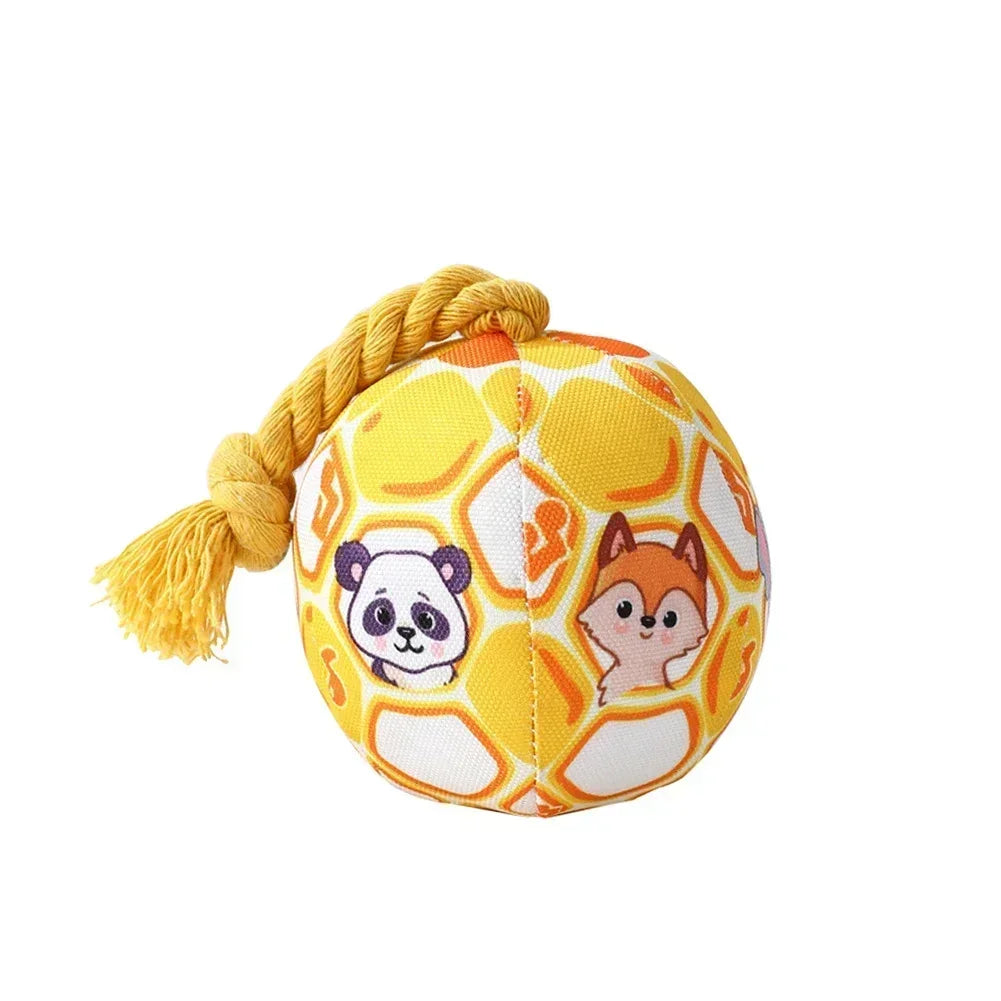 Dog Soccer Ball Outdoor Dog Toys Soft Elastic Toy Ball Soft Gentle Giggle Ball Dog Balls With Cotton Rope For Large Dogs Indoor