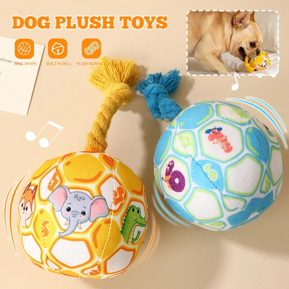 Dog Soccer Ball Outdoor Dog Toys Soft Elastic Toy Ball Soft Gentle Giggle Ball Dog Balls With Cotton Rope For Large Dogs Indoor