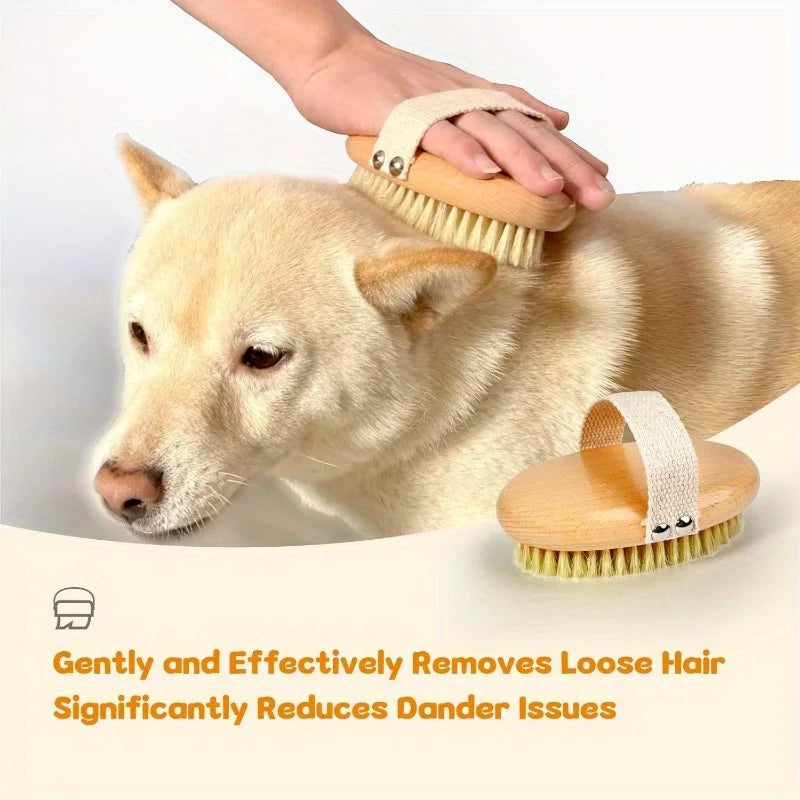 Professional Grooming Brush for Short-Haired Dogs Non-Slip Handle Gentle Grooming Reduces Shedding Pet Grooming Tool