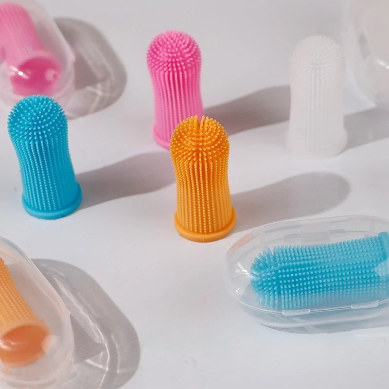 Soft Dog Finger Toothbrush Silicone Cat Teeth Cleaning Pet Dental Care Nontoxic Tooth Brush Dog Products Puppy Cat Tooth Care