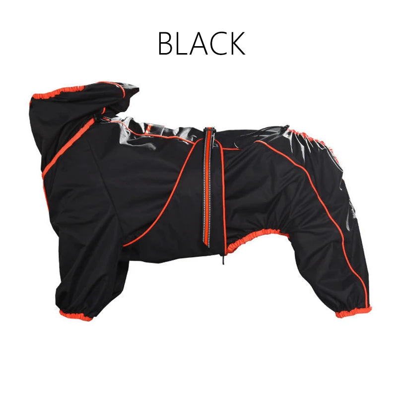 Dog Raincoat for Large Dogs Soft Breathable Snow-Proof Windproof Pet Rain Jacket Safety Waterproof Outdoor Dog Coat with Legs