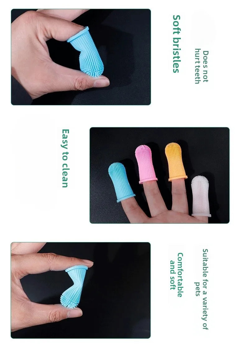 Soft Dog Finger Toothbrush Silicone Cat Teeth Cleaning Pet Dental Care Nontoxic Tooth Brush Dog Products Puppy Cat Tooth Care