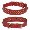 Studded Dog Collar - Super Soft PU Leather, Adjustable Heavy Duty Pet Collar for Medium Large Dogs, Strong & Durable