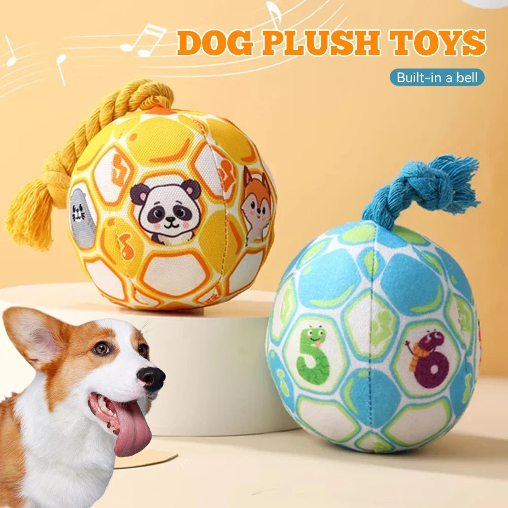 Dog Soccer Ball Outdoor Dog Toys Soft Elastic Toy Ball Soft Gentle Giggle Ball Dog Balls With Cotton Rope For Large Dogs Indoor